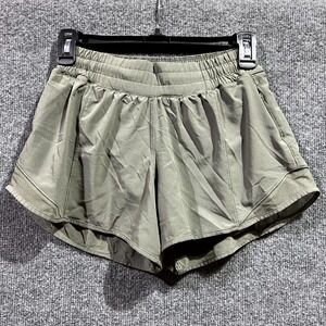 Lululemon Hotty Hot Short II Womens 6 Sage Green Secret Liner Pockets Workout